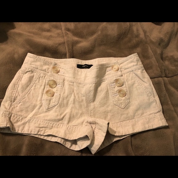 Express khaki linen blend shorts size 2 - Picture 1 of 4
